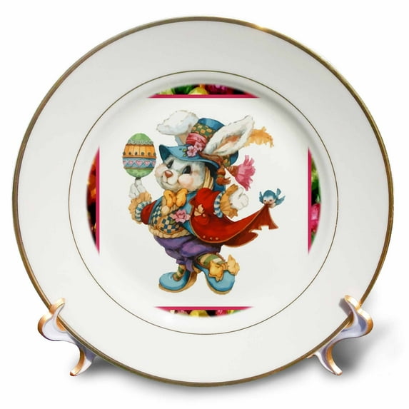 3dRose, Easter Bunny, 8 inch Porcelain Plate
