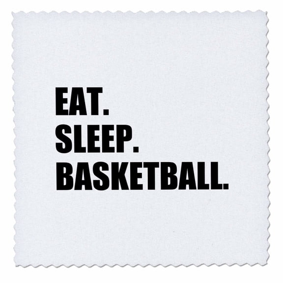 3dRose, Eat Sleep Basketball - passionate about team sport - sporty Bball game, 6x6 inch quilt square