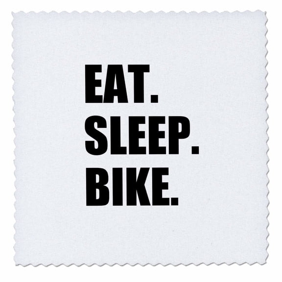 3dRose, Eat Sleep Bike - passionate about biking - biker typography text gifts, 6x6 inch quilt square