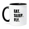 thumbnail image 1 of 3dRose, Eat Sleep Fly - fun gifts for pilots flight crew and frequent flyers, 11oz Two-Tone Black Mug, 1 of 3
