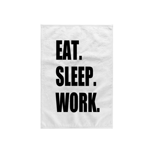 3dRose, Eat Sleep Work - black text - funny workaholic gifts - good worker, 15x22 Hand Towel