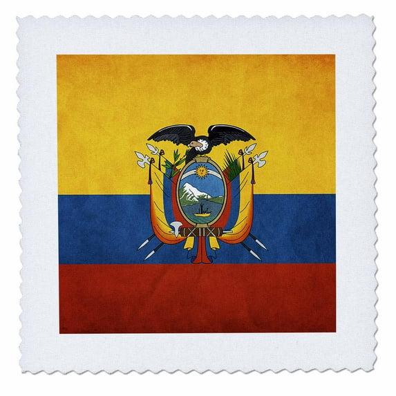 3dRose, Ecuador Flag, 10x10 inch quilt square
