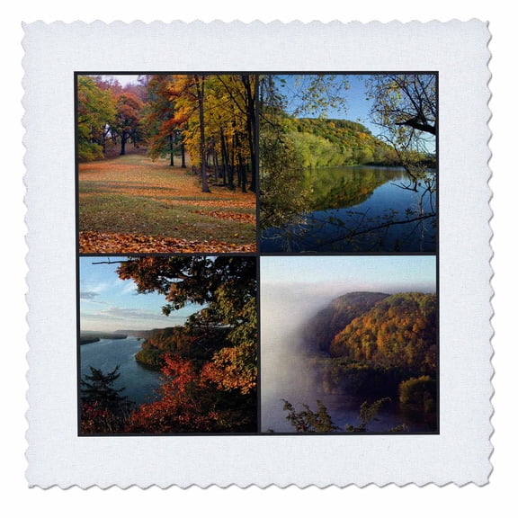 3dRose, Effigy Mounds National Park Collage, 10x10 inch quilt square