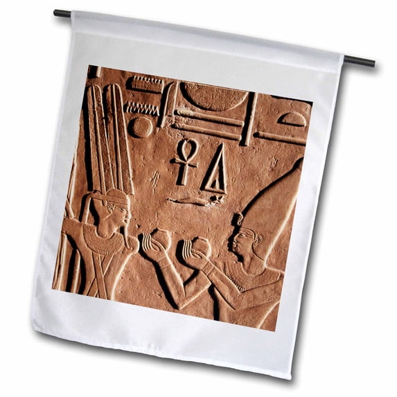 3dRose, Egypt, Luxor, Karnak Temple, Head Detail god Min at the White Chapel. , 12 x 18 inch Garden Flag