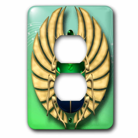 3dRose, Egyptian Scarab in beautiful colors, 2 plug outlet cover