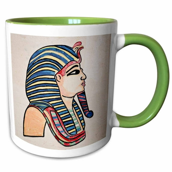 3drose, Egyptian Figures on Souvenir Shop Wall, Luxor, Egypt-af14 Aje0256 - Adam Jones, 11oz Two-tone Green Mug