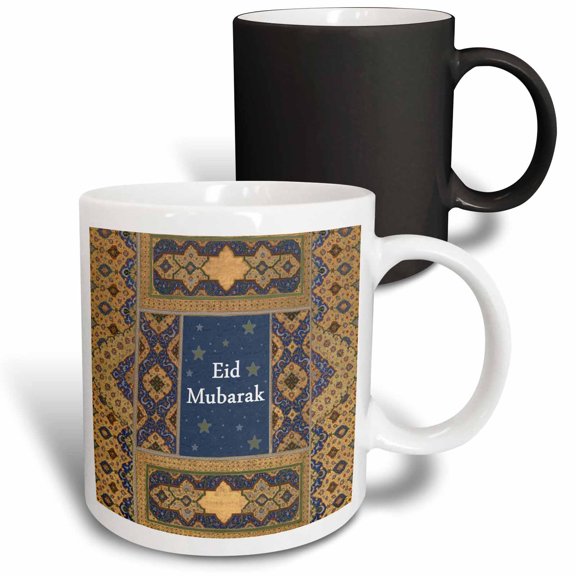 3drose, Eid Mubarak - Traditional Happy Eid Wishes - Islam Muslim Holiday, 11oz Magic Transforming Mug