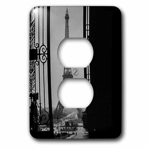 3dRose, Eiffel Tower Champs de Mars from Trocadoer Palace Paris France Vintage, 2 plug outlet cover
