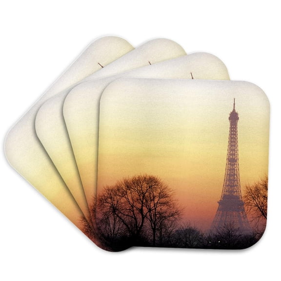 3dRose, Eiffel Tower, Paris, France - EU09 DBN0735 - David Barnes, set of 4 Coasters - Soft