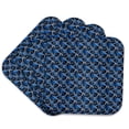 thumbnail image 1 of 3drose, Eighties Beautiful Blue on Grey Abstract Curve Repeat Pattern, Set of 4 Coasters - Soft, 1 of 7