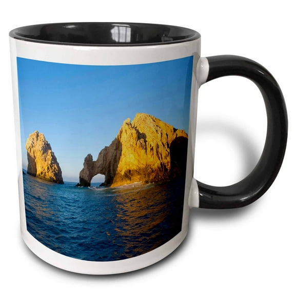 3drose, El Arco, the Arch, Cabo San Lucas, Baja, Mexico - Sa13 Dpb0721 - Douglas Peebles, 15oz Two-tone Black Mug