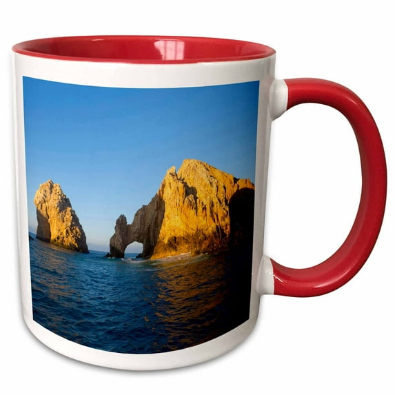 3drose, El Arco, the Arch, Cabo San Lucas, Baja, Mexico - Sa13 Dpb0721 - Douglas Peebles, 15oz Two-tone Red Mug