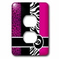 thumbnail image 1 of 3dRose, Elegant Animal Print Monogram - Hot Pink D, 2 plug outlet cover, 1 of 1