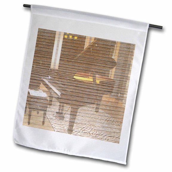 3dRose, Elegant Black Piano Music Instrument, 12 x 18 inch Garden Flag