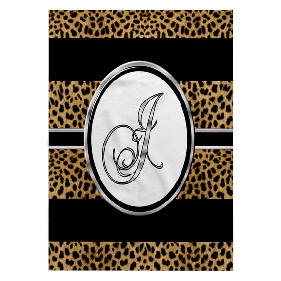 3dRose, Elegant Cheetah Animal Print Monogram Letter J, 22x30 Bath Hand Pool Towel