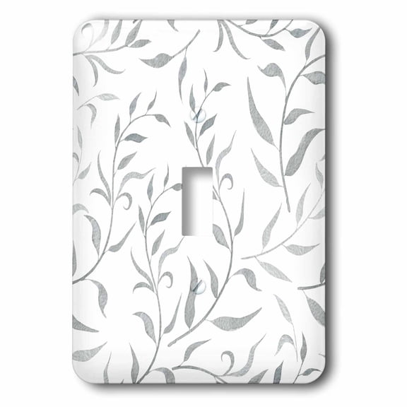 3dRose, Elegant Silver Leafy Pattern, single toggle switch