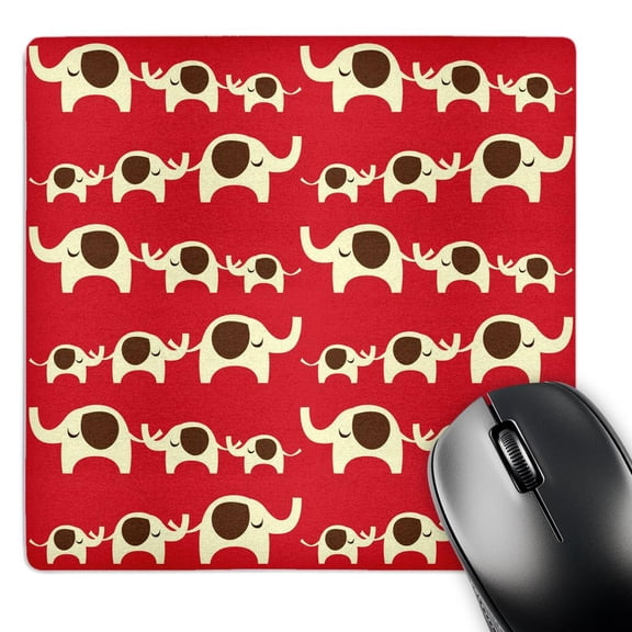 3dRose, Elephant Family Parade - Cute Animal Art, MousePad