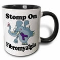 thumbnail image 1 of 3drose, Elephant Stomp on Fibromyalgia Awareness Ribbon Cause Design, 11oz Two-tone Black Mug, 1 of 6