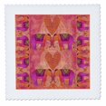 thumbnail image 1 of 3dRose, Elephant couple in love with heart in orange and pink colors, 14x14 inch quilt square, 1 of 1
