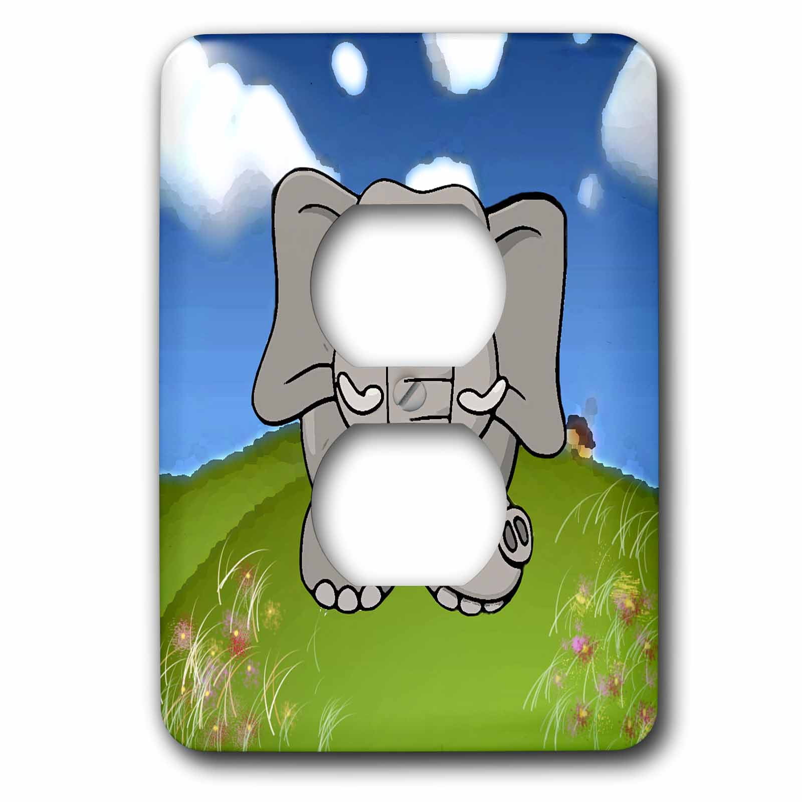 3dRose, Elephant who loves to explore, 2 plug outlet cover
