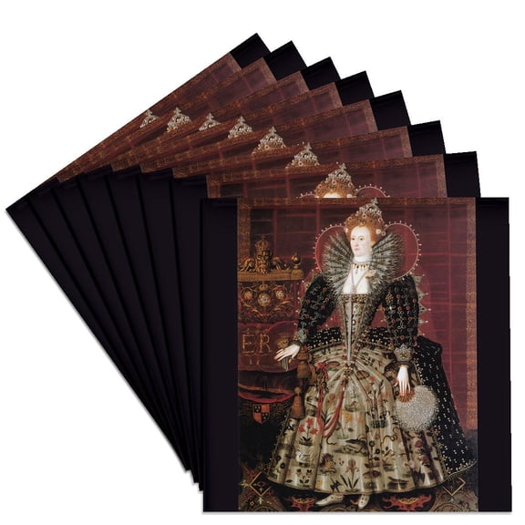 3dRose, Elizabeth I of England c. 1592 by Nicholas Hillard Studio, set of 8 Ceramic Tile Coasters