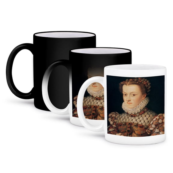 3dRose, Elizabeth of Austria, Queen of France by Francois Clouet, 11oz Magic Transforming Mug