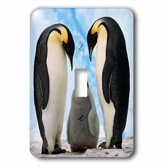 3dRose, Emperor Penguin Family, single toggle switch