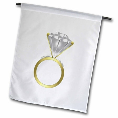 3dRose, Engagement Ring, 18 x 27 inch Garden Flag