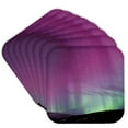 thumbnail image 1 of 3drose, Europe, North Iceland, Near Akureyri. Purple and Green Northern Lights, Set of 8 Coasters - Soft, 1 of 7