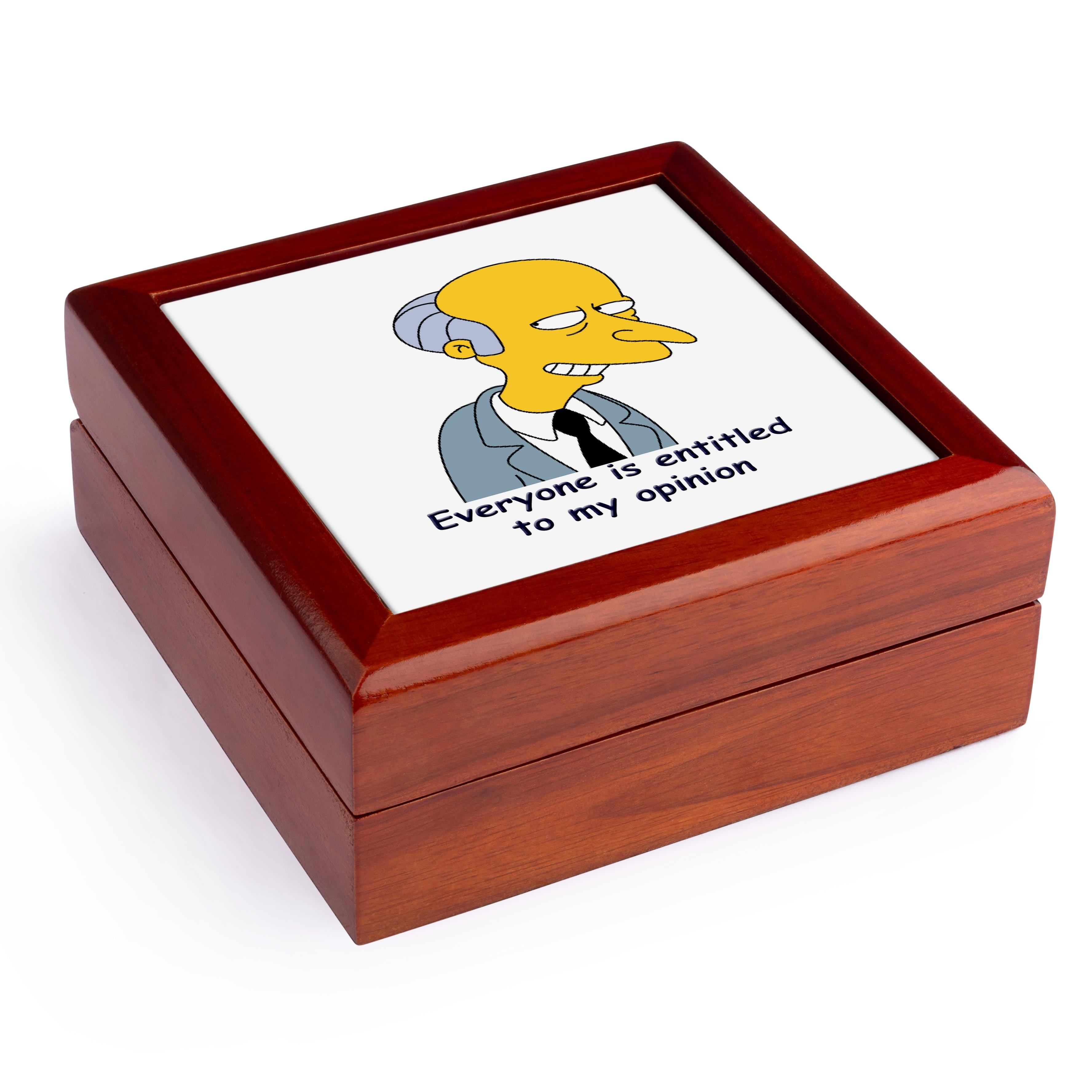 3dRose, Everyone is entitled to my opinion, Jewelry Box 5.5x5.5 inch with 4 inch tile