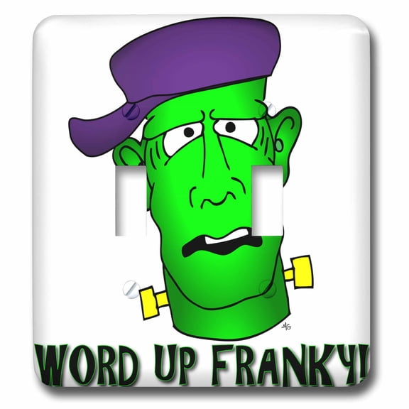 3dRose, FRANKENSTEIN RAP word up franky 1 on transparent, double toggle switch