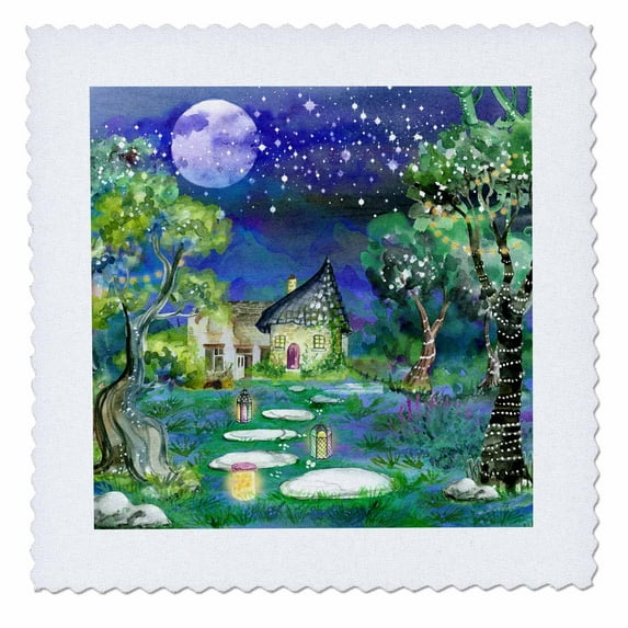 3dRose, Fairy Tale in Fantasy Graphic Lovers, 8x8 inch quilt square