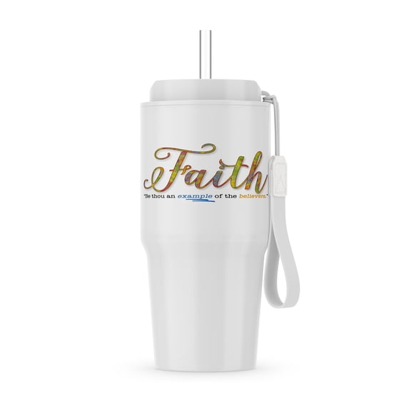 Faith Be An Example Religious Bible Verse Typography, 20oz Tumbler