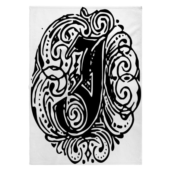 3dRose, Fancy Letter J, 22x30 Bath Hand Pool Towel