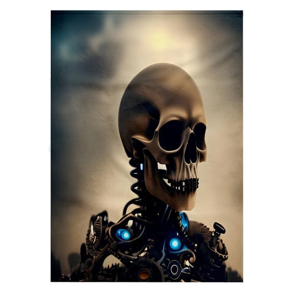 3dRose, Fantastic imaginary skull, mechanical gear, blue lights. Funny gift, 22x30 Bath Hand Pool Towel