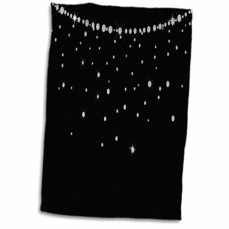 3dRose, Faux Diamond Strand and Falling Diamonds, 15x22 Hand Towel