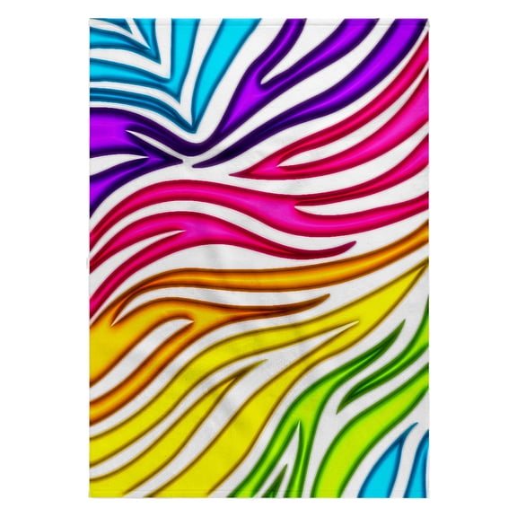 3dRose, Faux Glow Effect Rainbow Multi Color Zebra Stripes Girly Trendy Pattern, 22x30 Bath Hand Pool Towel