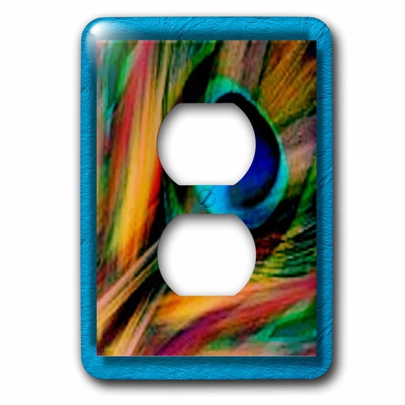 3dRose, Feather of a Peacock, 2 plug outlet cover