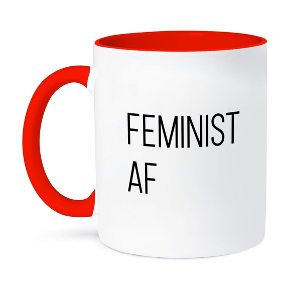 3dRose, Feminist Af, 11oz Two-Tone Red Mug