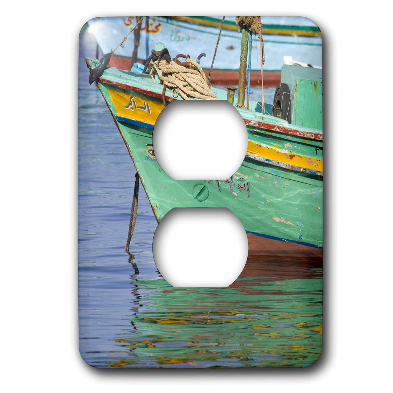 3dRose, Fishing boats in the Harbor of Alexandria, Egypt-AF14 DGU0233 - Darrell Gulin, 2 plug outlet cover