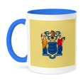 thumbnail image 1 of 3dRose, Flag of New Jersey - US American United State of America USA - Liberty Prosperity Coat of arms seal, 11oz Two-Tone Blue Mug, 1 of 7