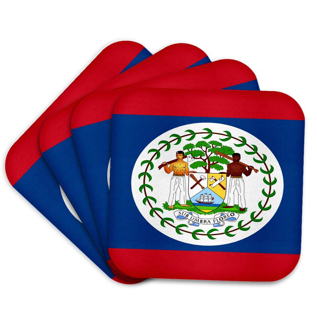 Gartenflagge Belize (30,5 X 45,7 Cm) – Nationalflagge Mit Wappen, Aus Polyester, Einseitig Bedruckt