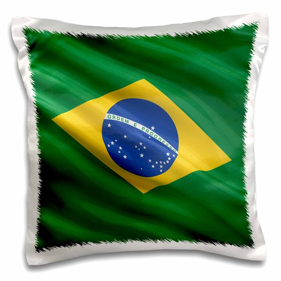 3drose, Flag of Brazil, 16x16 inch Pillow Case