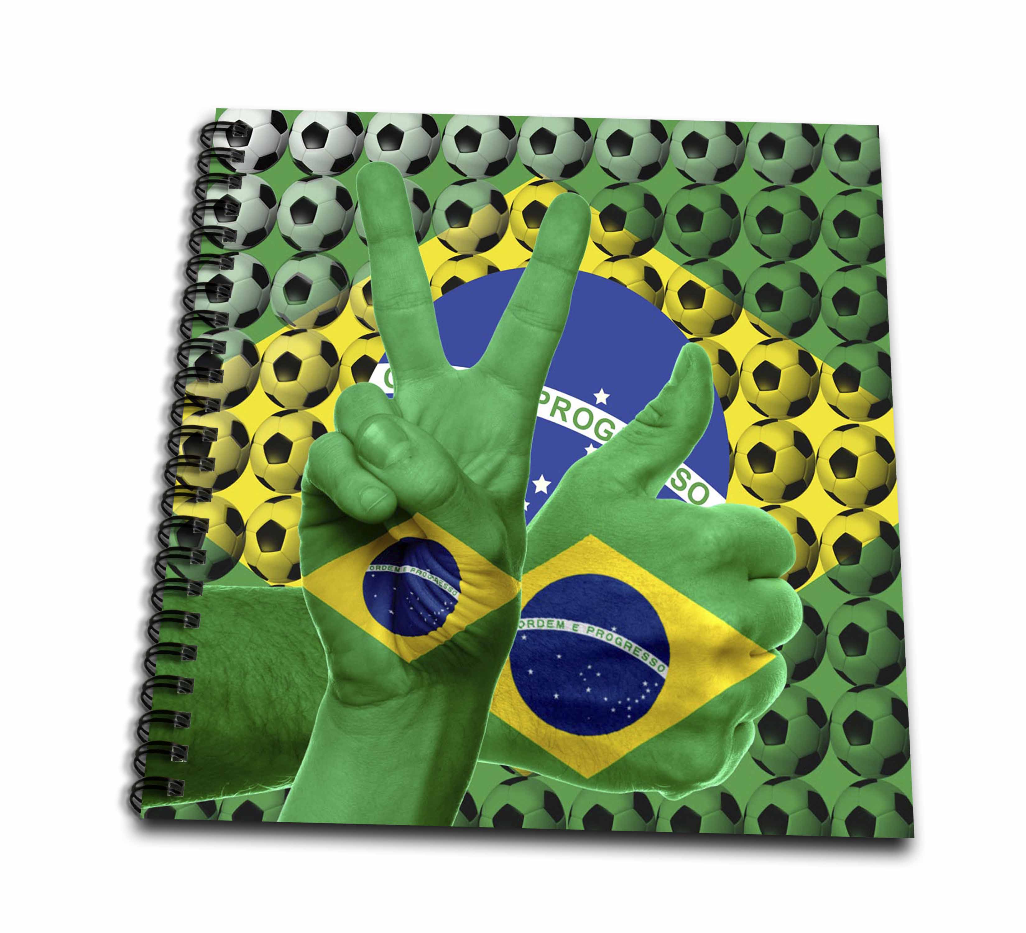 3dRose, Flag of Brazil Pride and Soccer Champions , Mini Notepad 4 x 4 inch