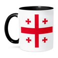 thumbnail image 1 of 3dRose, Flag of Georgia - Georgian Red Jerusalem Crusaders Cross on white - crosslets -  St George - world, 15oz Two-Tone Black Mug, 1 of 7