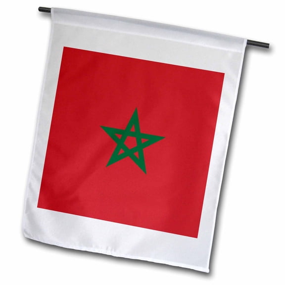 3dRose, Flag of Morocco - Moroccan red with green pentagram star seal ensign - Africa African world country, 12 x 18 inch Garden Flag