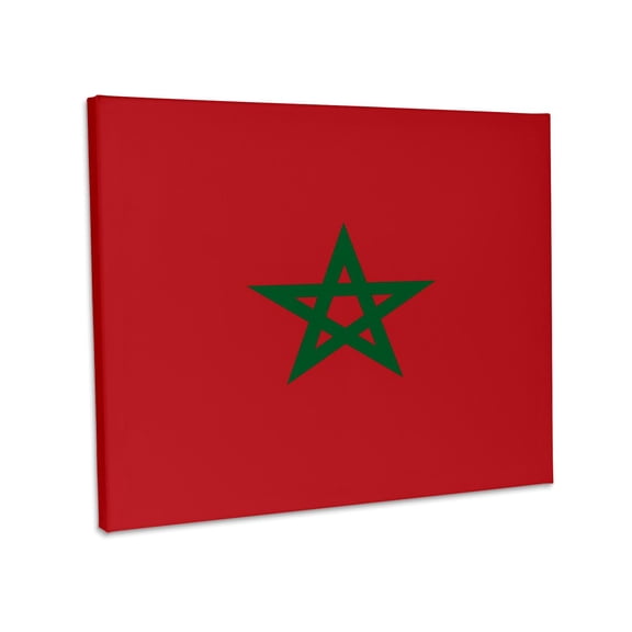 3dRose, Flag of Morocco - Moroccan red with green pentagram star seal ensign - Africa African world country, Museum Grade Canvas Wrap 10x8