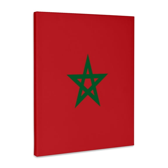 3dRose, Flag of Morocco - Moroccan red with green pentagram star seal ensign - Africa African world country, Museum Grade Canvas Wrap 16x20