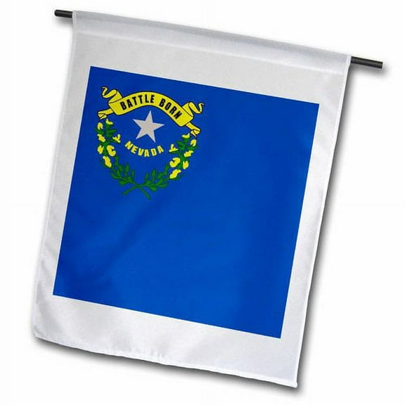 3dRose, Flag of Nevada - US American United State of America USA - blue silver star gold Battle Born scroll, 18 x 27 inch Garden Flag
