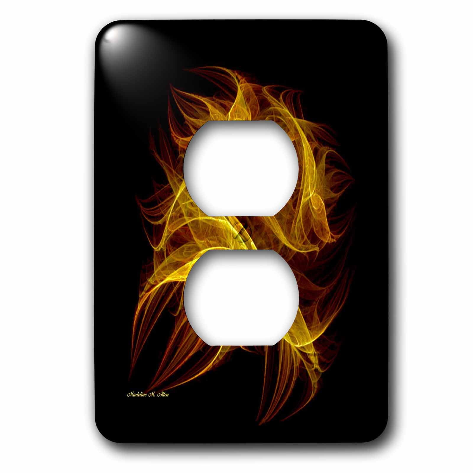 3dRose, Flickering Flames - Fractal Art, 2 plug outlet cover